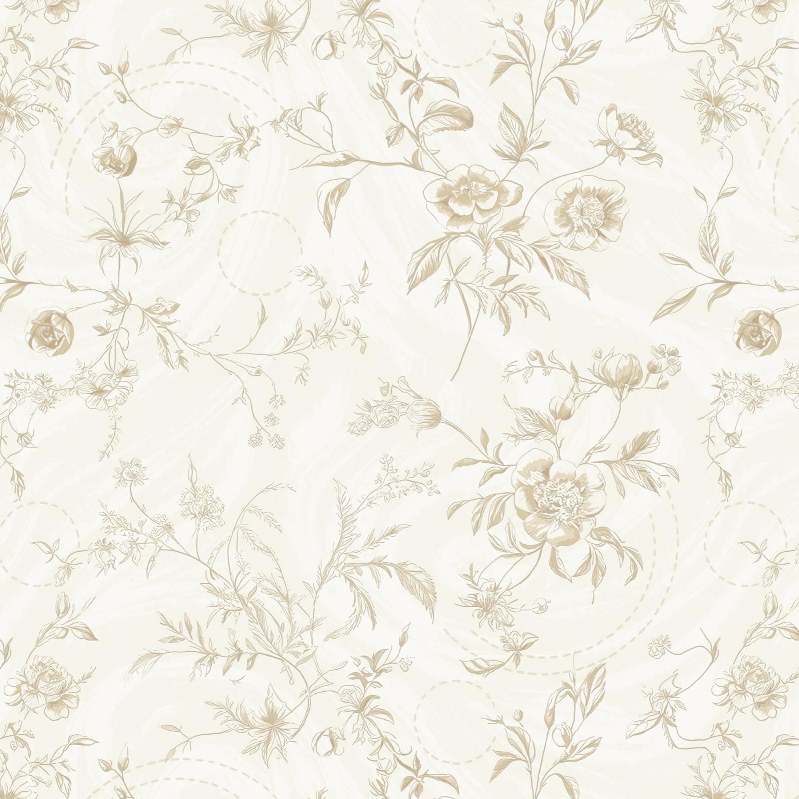 Ismoon Floral Vintage Beige French Peel and Stick Wallpaper