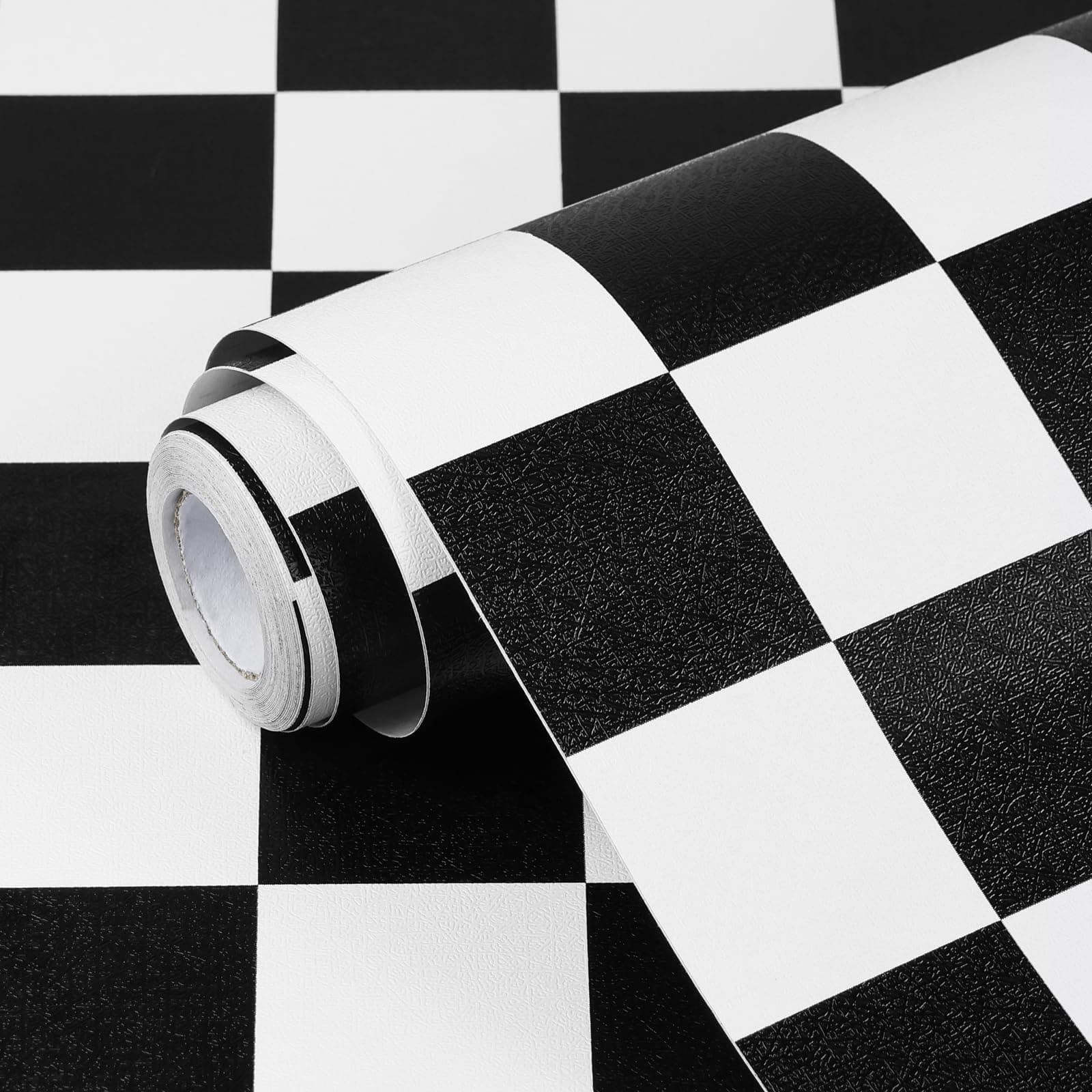 Qianglive Black and White Mosaic Checkered Peel and Stick Wallpaper